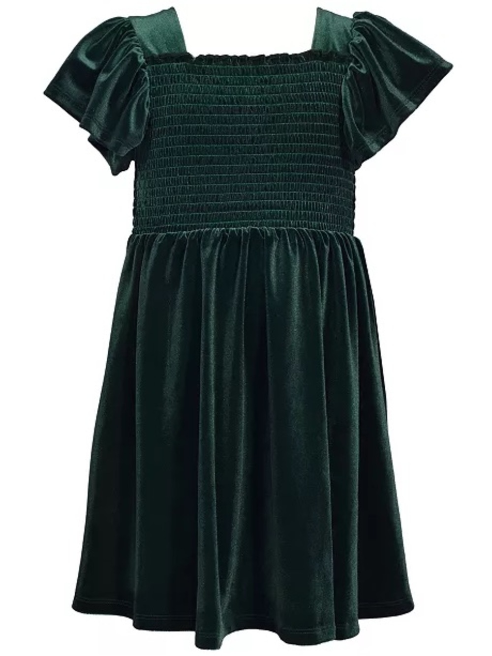 Bonnie Jean
Little Girls Flutter Sleeved Smocked Stretch Velvet Dress Size 6